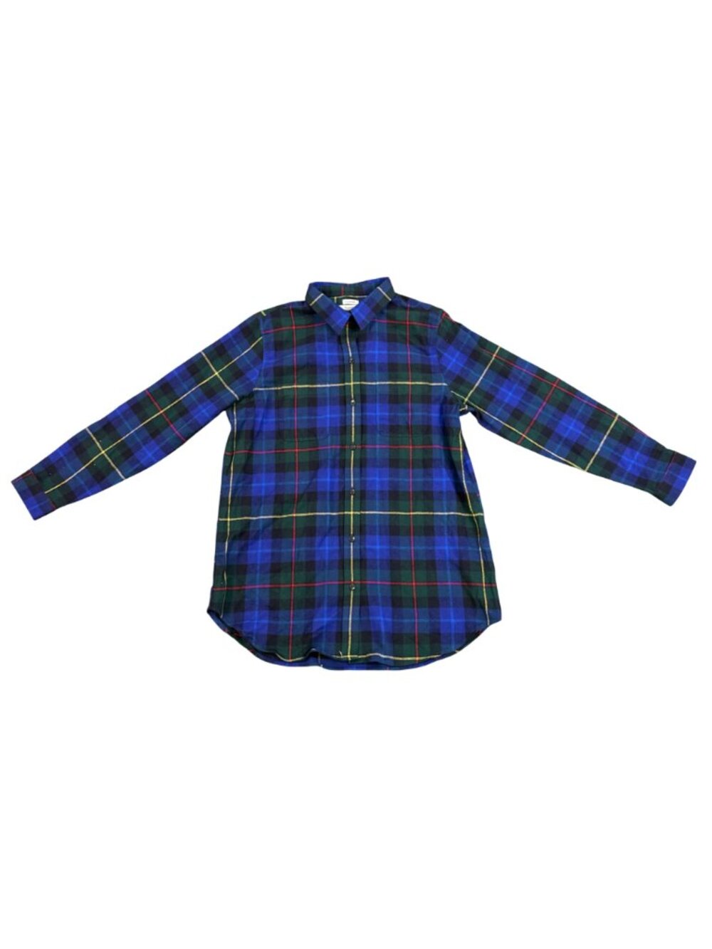L.L.Bean Mens Blue Plaid Cotton Flannel Shirt Long Sleeve Relaxed Fit Size L - Picture 2 of 7